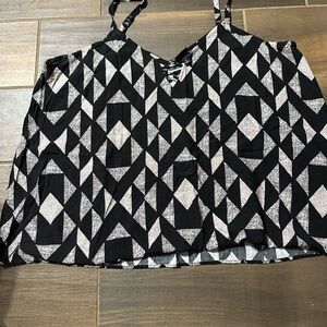 Torrid Black and White Geometric Camisole